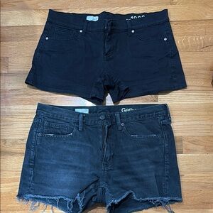 GAP Black and Gray Jean Shorts Classic Summer Style